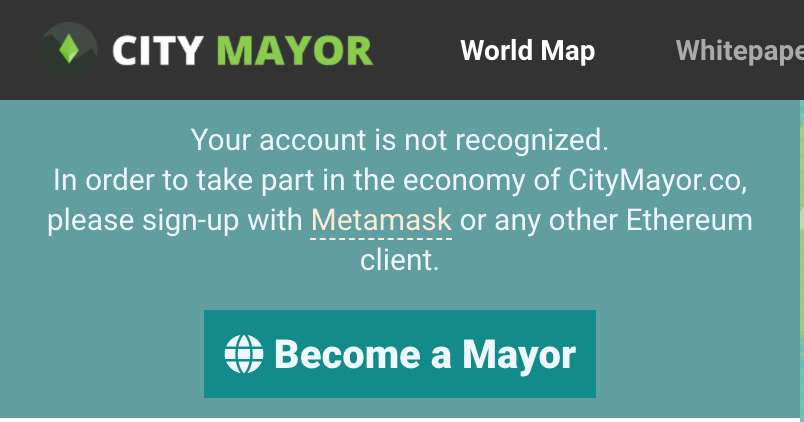 Asking user to setup Metamaks